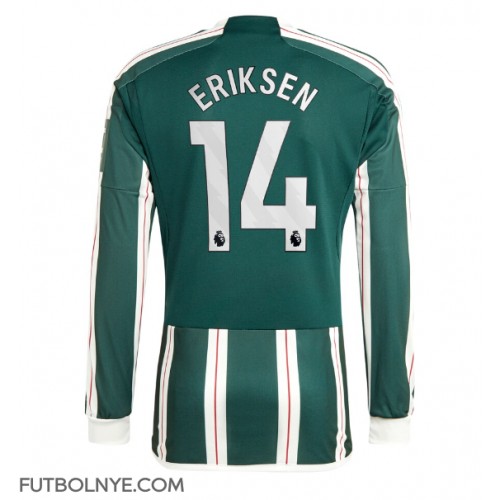 Camiseta Manchester United Christian Eriksen #14 Visitante Equipación 2023-24 manga larga